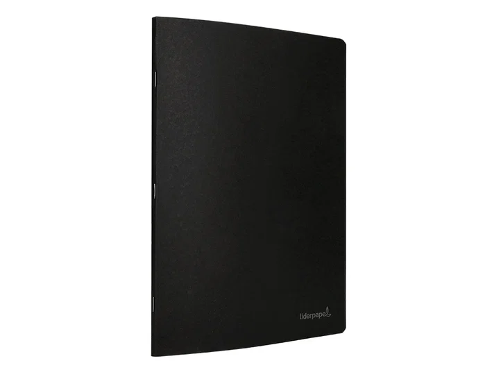Liderpapel Libreta tapa negra A4 80 hojas cuadro 5mm con doble margen
