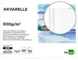 Liderpapel Bloc Dibujo Acuarela Encolado A3 20 Hojas 300g/m2