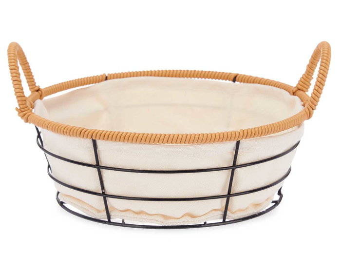 Kinvara Cesta Redonda de Metal y Tela Natural 26.5x23.5x12.5 cm (Set de 24) Kinvara Cesta Redonda de Metal y Tela Natural 26.5x23.5x12.5 cm (Set de 24)