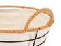 Kinvara Cesta Redonda de Metal y Tela Natural 26.5x23.5x12.5 cm (Set de 24)