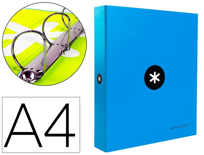 Antartik Carpeta 4 Anillas 40mm Mixtas A4 Forrada Color Azul Antartik Carpeta 4 Anillas 40mm Mixtas A4 Forrada Color Azul