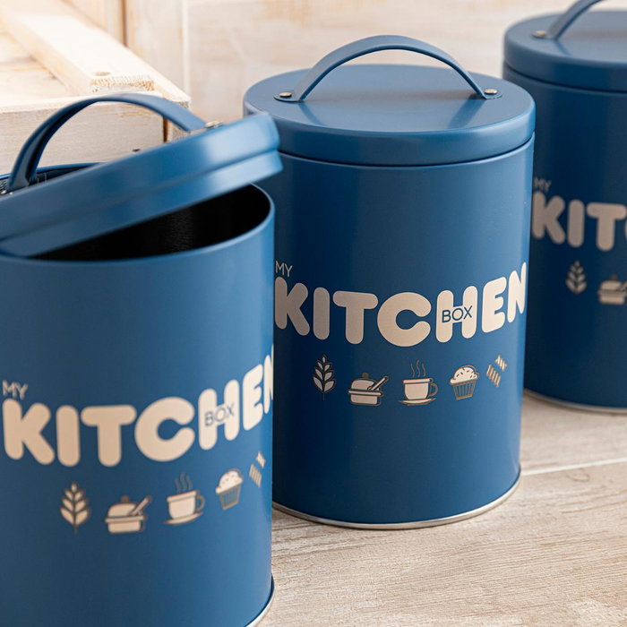 Quid Set de 3 Botes de Cocina Baltic Azul