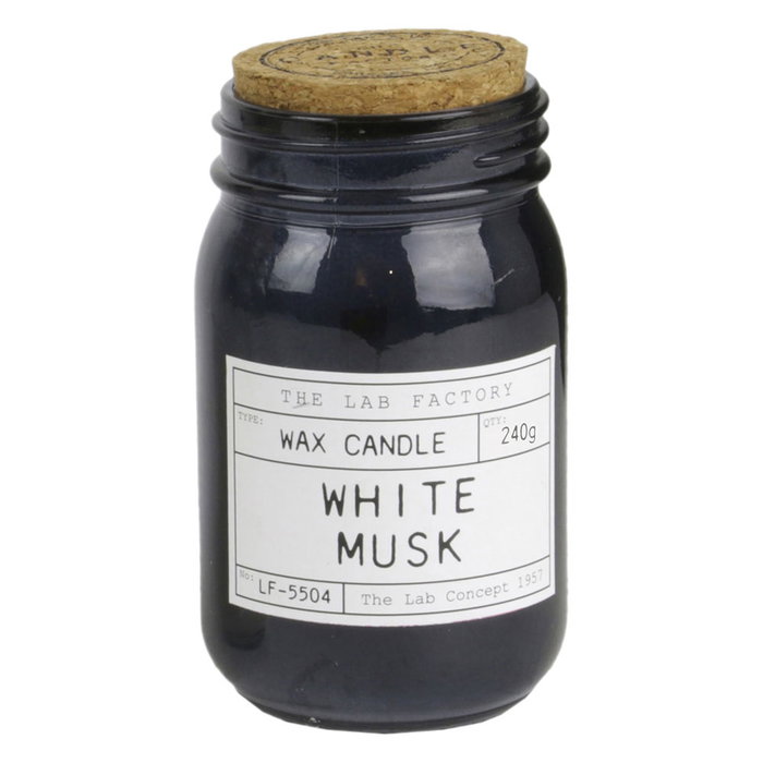 Home Deco Factory Tarro con Vela Mecha Madera Colección Apothicaire 240g Cera Aroma Retro Elegante Bote Cristal 7.8x14cm