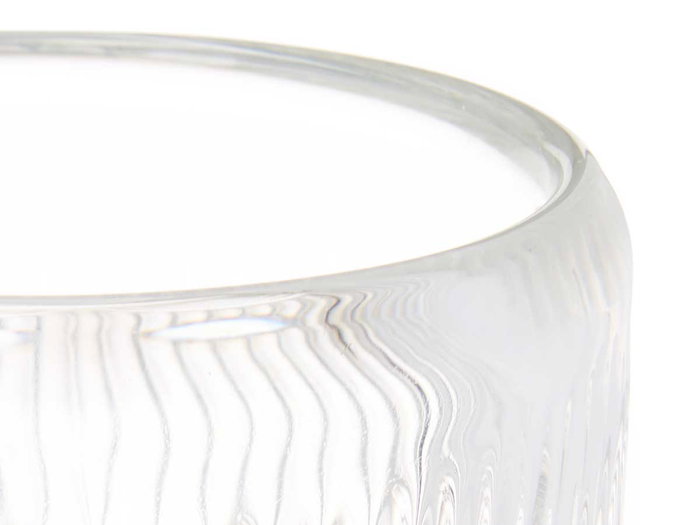 Giftdecor Portavela Círculo Raya Transparente Cristal 9x9x9.5 cm (Set de 12)