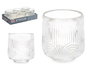 Giftdecor Portavela Círculo Raya Transparente Cristal 9x9x9.5 cm (Set de 12)