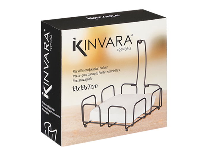 Kinvara Servilletero Acero Negro 19 cm x 7 cm x 19 cm (Set de 12)