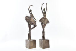 DKD Home Decor Figura de Bailarina en Resina Dorado, Surtido de 2 Modelos
