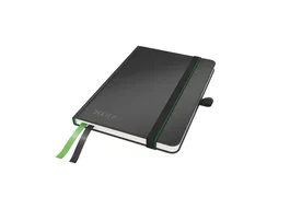 Leitz Cuaderno con gomilla tapa dura A6 80 hojas cuadricula negro