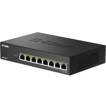 D-Link DMS-108P/E Switch 8 Puertos 2.5G Gigabit PoE (hasta 90W/puerto) 230W Presupuesto Total