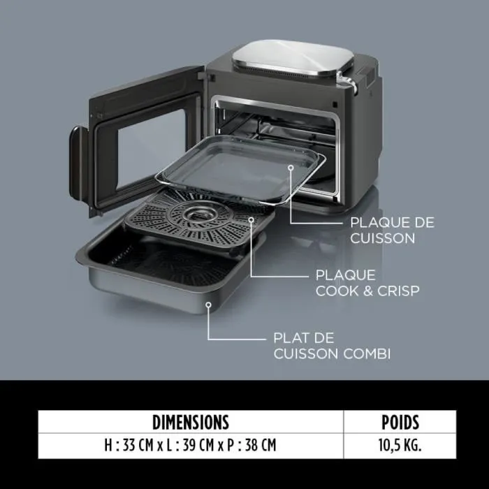 Ninja SFP700EU Multicocina combinada, horno y freidora sin aceite, 12 en 1 - Gris