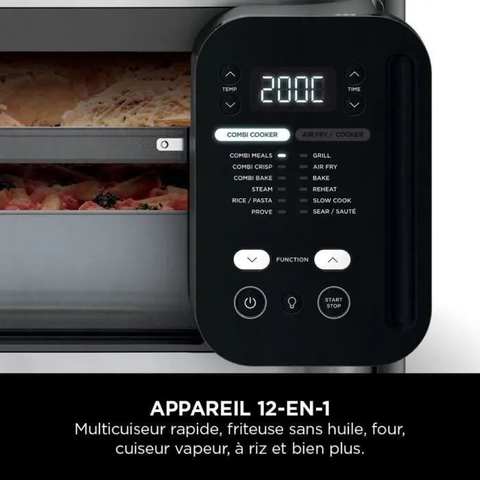 Ninja SFP700EU Multicocina combinada, horno y freidora sin aceite, 12 en 1 - Gris