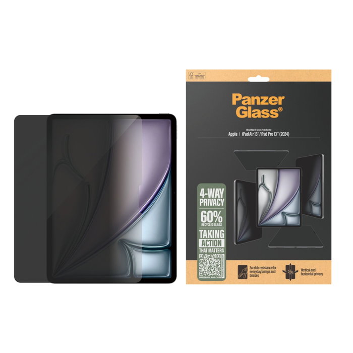 PanzerGlass Protector de pantalla 4-Way Privacy para iPad Air 13 / 13 Pro PanzerGlass Protector de pantalla 4-Way Privacy para iPad Air 13 / 13 Pro