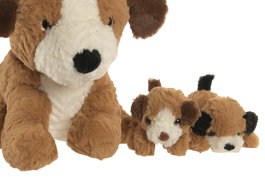 DKD Home Decor Peluche Kids Marron 33 x 30 x 25 cm Set de 3