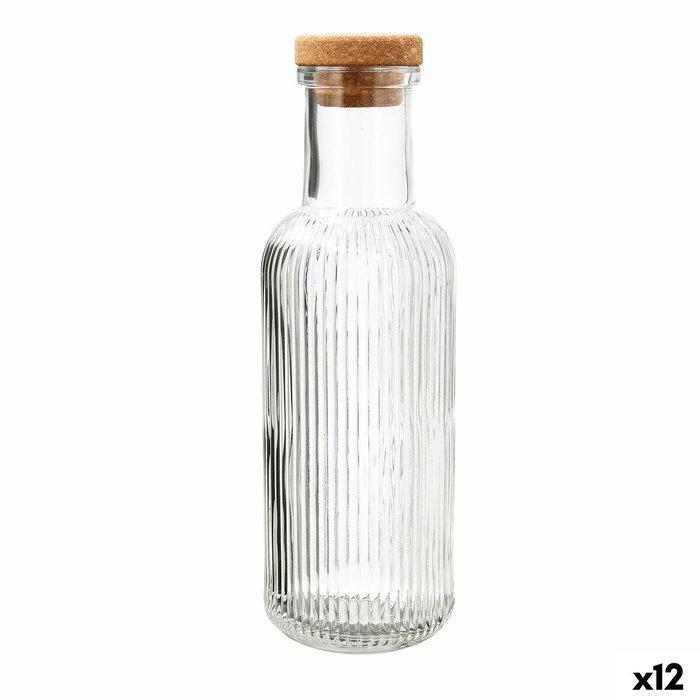 Quid Botella Mesa Vidrio Maison con Tapón, 1 L (12 Unidades)