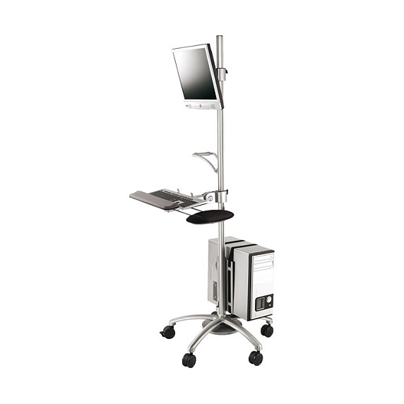 ROLINE PC/LCD-Rollständer höhenverstellbar bis 30 kg, Plattform Mobile Computing 180 cm