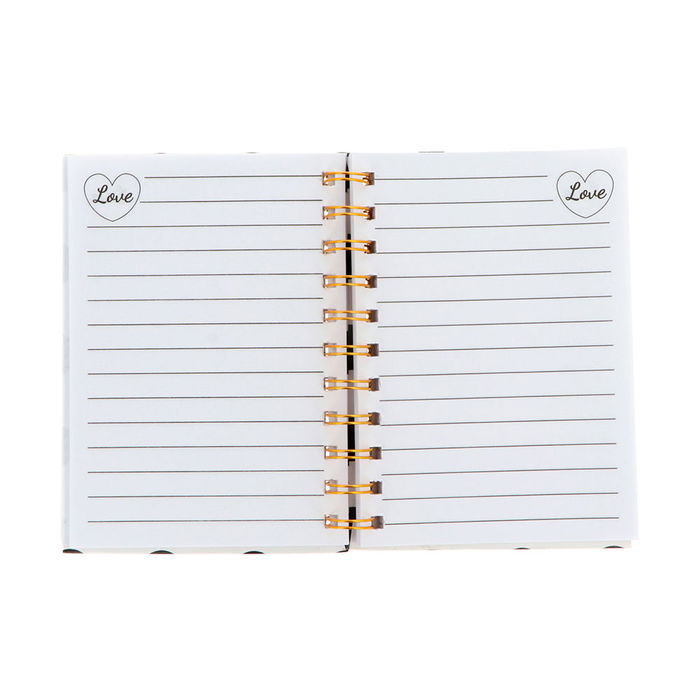 Inca Cuaderno A6 12 x 15 cm, Lunares Negros, 80 Hojas, Ideal Vuelta al Cole