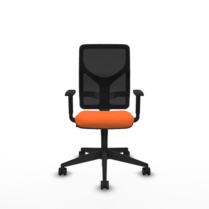 PIQUERAS Y CRESPO Silla de oficina Motilla con mecanismo Sincro, asiento naranja y respaldo negro PIQUERAS Y CRESPO Silla de oficina Motilla con mecanismo Sincro, asiento naranja y respaldo negro