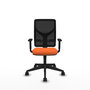 PIQUERAS Y CRESPO Silla de oficina Motilla con mecanismo Sincro, asiento naranja y respaldo negro