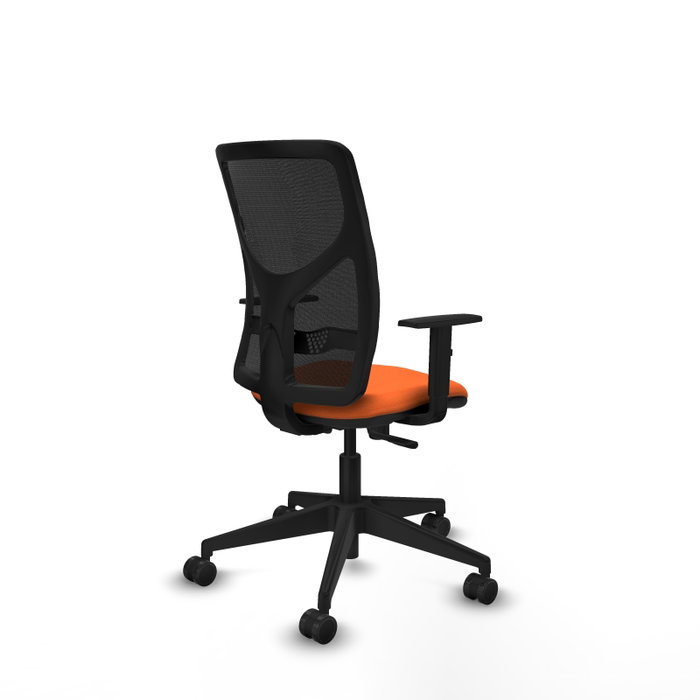 PIQUERAS Y CRESPO Silla de oficina Motilla con mecanismo Sincro, asiento naranja y respaldo negro PIQUERAS Y CRESPO Silla de oficina Motilla con mecanismo Sincro, asiento naranja y respaldo negro
