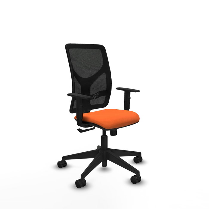 PIQUERAS Y CRESPO Silla de oficina Motilla con mecanismo Sincro, asiento naranja y respaldo negro PIQUERAS Y CRESPO Silla de oficina Motilla con mecanismo Sincro, asiento naranja y respaldo negro