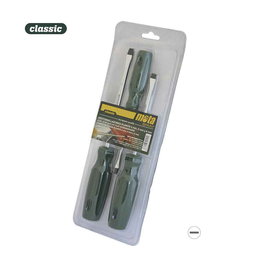 Mota Juego de 3 Destornilladores Plano Acero al Carbono 4x80, 5x100, 6x125 mm (Ref. DJ3P) para Bricolaje y Profesionales