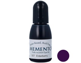 Tsukineko Tinta MEMENTO color sauco translúcida recarga 15ml Bote cánula