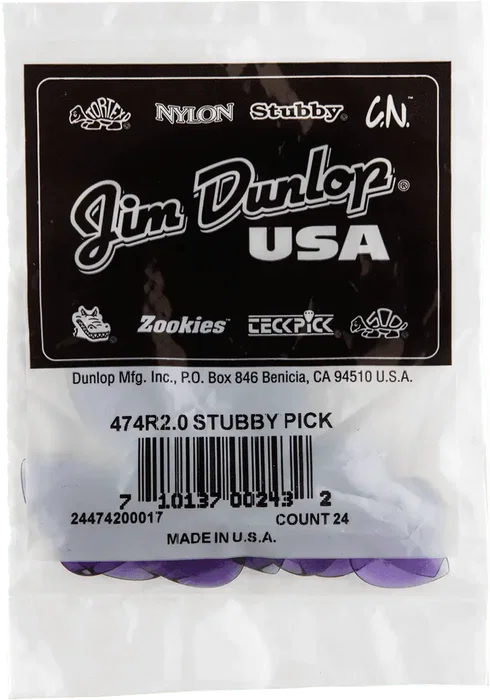 Dunlop Púas Big Stubby® Nylon - 2,00 Mm Pack 24 Unidades