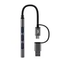 TNB Hub USB-A & USB-C Ultra Slim 4x USB-A Gris aluminio