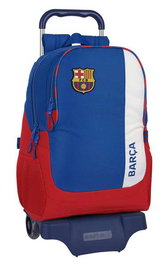 Mochila Escolar con Ruedas F.C. Barcelona Azul Granate 32 x 44 x 16 cm