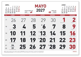 MYRGA Calendario de escritorio mensual Falldilla 2027 210x150 mm