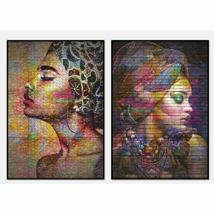 DKD Home Decor Set de 2 Cuadros sobre Lienzo Africana 40x3,5x55 cm DKD Home Decor Set de 2 Cuadros sobre Lienzo Africana 40x3,5x55 cm