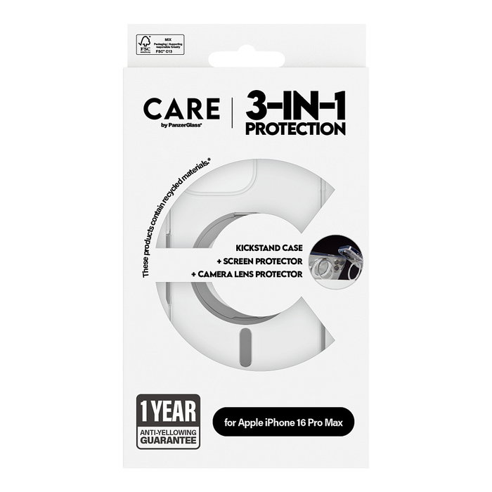 PanzerGlass CARE™ 3-in-1 Ceramic Bundle para iPhone 16 Pro Max