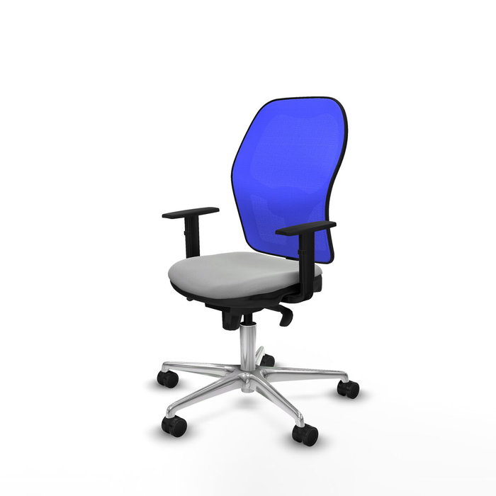 PIQUERAS Y CRESPO Silla de oficina Jorquera con mecanismo Sincro, Gris claro y Azul