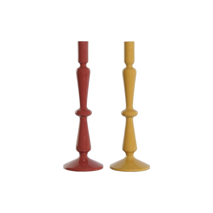DKD Home Decor Candelabro de Aluminio Lacado SEJED (Pack de 2) - Mostaza y Terracota DKD Home Decor Candelabro de Aluminio Lacado SEJED (Pack de 2) - Mostaza y Terracota