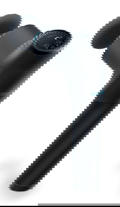 Beurer MG-185 Pistola de Masaje Muscular, 9 Niveles de Intensidad, 3000 Impulsos/Minuto, Mango Ergonómico, 5 Accesorios, Incluye Maletín