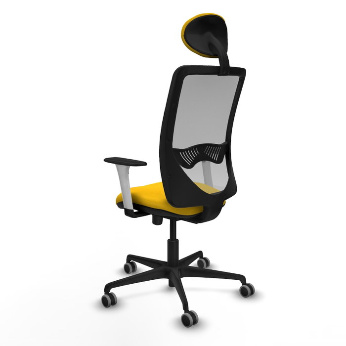 PIQUERAS Y CRESPO Silla de oficina Zulema con mecanismo Sincro/Traslack, Amarillo y Gris