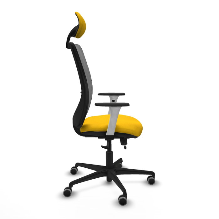 PIQUERAS Y CRESPO Silla de oficina Zulema con mecanismo Sincro/Traslack, Amarillo y Gris