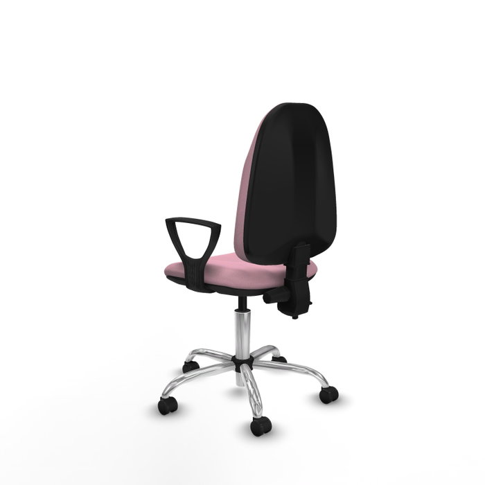 PIQUERAS Y CRESPO Silla de oficina Algarra Rosa con Base Cromada