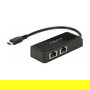 DeLOCK Adapter USB-C a 2x Gigabit LAN (ST-BU) - Negro