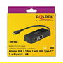 DeLOCK Adapter USB-C a 2x Gigabit LAN (ST-BU) - Negro