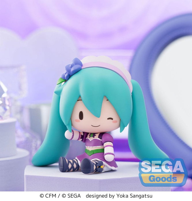 Character Vocal Series 01: Hatsune Miku Figura Fuwa Petit Chibi PVC Hatsune Miku x Love and Berry Dress Up and Dance! Sparkly Purple 8 cm