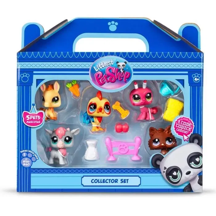 Bandai Littlest Pet Shop Set Coleccionista Tema Granja 5 Animales y Accesorios BF00510