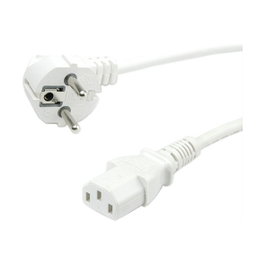 Cable de alimentación 19.99.1016, 0,6 m, CEE7/7 a IEC 320, Blanco