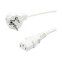 Cable de alimentación 19.99.1016, 0,6 m, CEE7/7 a IEC 320, Blanco