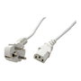 Cable de alimentación 19.99.1016, 0,6 m, CEE7/7 a IEC 320, Blanco