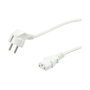 Cable de alimentación 19.99.1016, 0,6 m, CEE7/7 a IEC 320, Blanco
