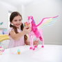 Mattel Caballo Pegaso de Barbie Un Toque de Magia con Luces y Sonidos, Perrito Mágico y Accesorios