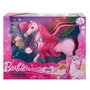 Mattel Caballo Pegaso de Barbie Un Toque de Magia con Luces y Sonidos, Perrito Mágico y Accesorios