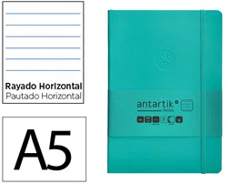 Antartik Cuaderno A5 Tapa Blanda Hojas Rayadas Turquesa 80 Hojas 80gr FSC