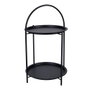 Basics - Mesa Auxiliar de Metal Negra 40x66 cm, con 2 Alturas y Asa Superior